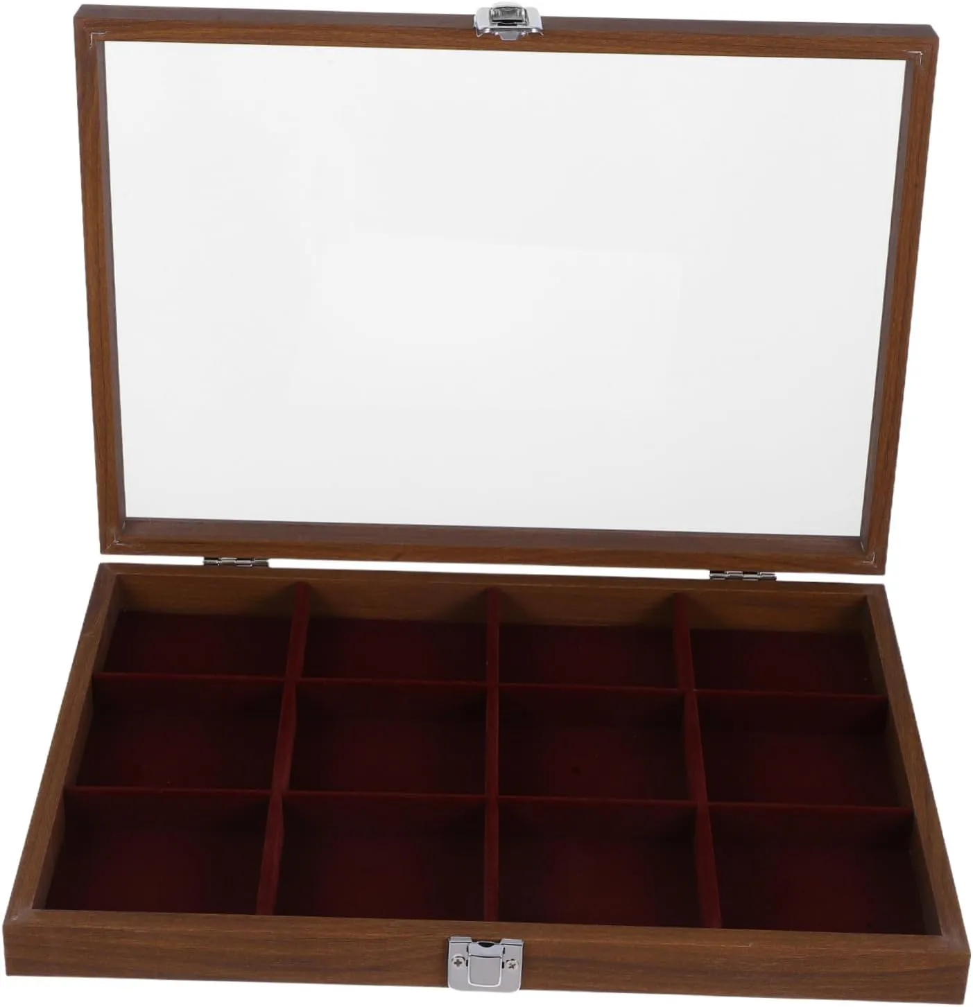 Storage Container for Elegant Display Wooden Jewelry Display Tray with Transparent Lid Velvet Lined Organizer Box for Bracelets abandon Watches and Rings Jewelry 