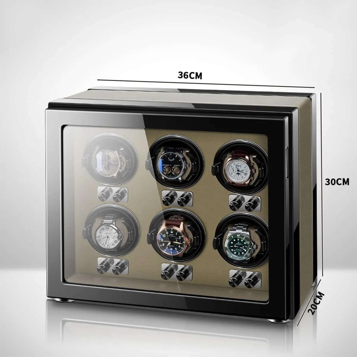 Storage Display Box (Brown 6 0) Watch Winder for Automatic wild Watches Ultra Quiet Motor for 6 Automatic Watches with LED Lights Soft Flexible Watch Pillows 