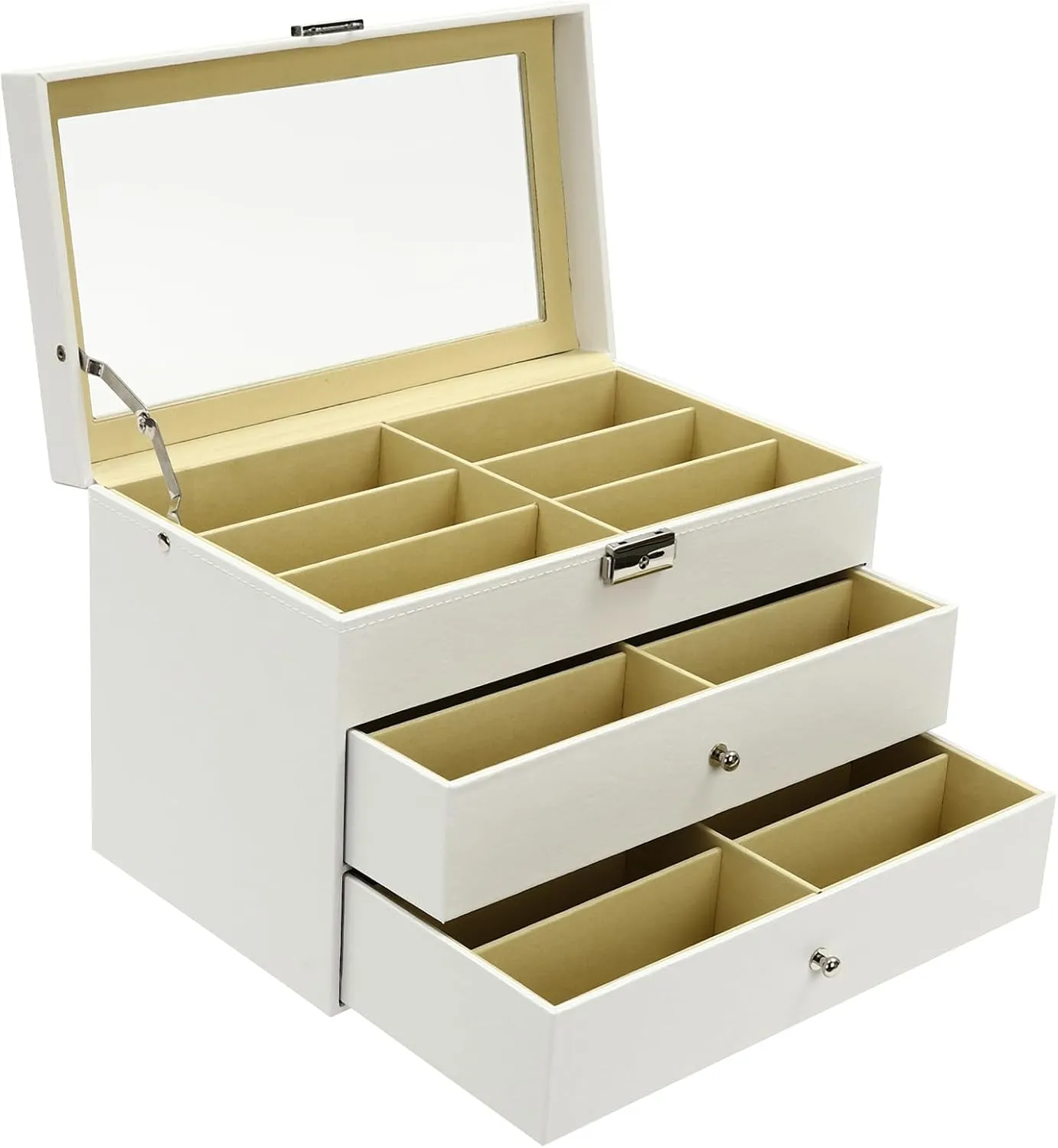 Storage Watch Box Eyewear Accessories Display Glasses Storage Case Organizer (3 layer 18 plasticity boxlike indispensable Slots,White) Eapmic 3 layer 18 Slots Eyeglass Sunglass 