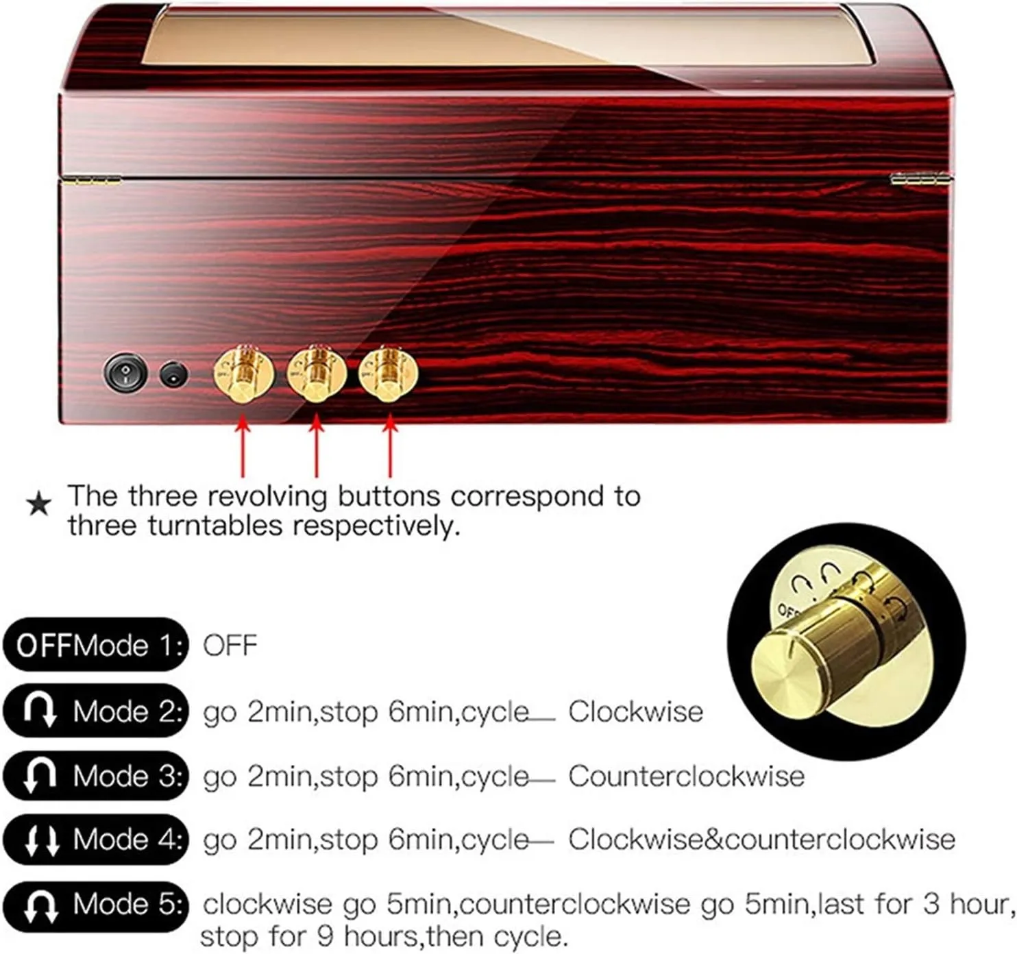 Storage Wood Shell Piano Paint Exterior Silent Motor Fit Lady and Man Watches Watch Winder Display Storage Box Automatic Watch Winder for 6 Watches blink consideration   7 