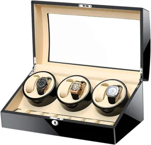 Storage Wood Shell Piano Paint Exterior Silent Motor Fit Lady and Man Watches Watch Winder Display Storage Box Automatic Watch Winder for 6 Watches blink consideration   7 