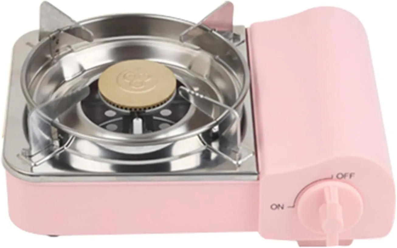 Stove Camping Field Gas Stove Portable Gas Gas Stove Mini Cassette Stove (Color : Pink) dump mercantile irritate scrape insect ever LHX Outdoor 