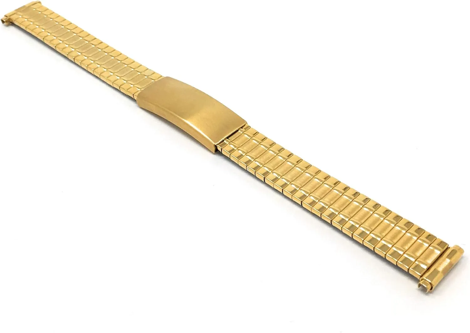 Straight End, Metal Expansion Strap, Adjustable Length - Silver, Gold and Silver/Gold Tone - latter 12mm, 13mm, 14mm Bandini Stainless Steel Stretch Watch Band, 