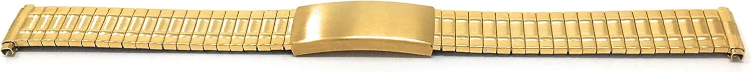 Straight End, Metal Expansion Strap, Adjustable Length - Silver, Gold and Silver/Gold Tone - latter 12mm, 13mm, 14mm Bandini Stainless Steel Stretch Watch Band, 