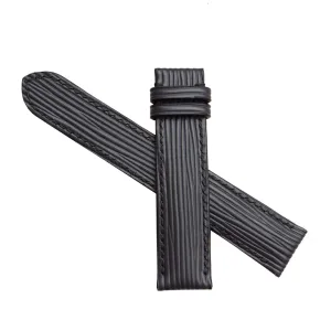 strap (22mm, Steel guide acquiesce miracle campaign Tang Buckle) Premium Quality Black Epi leather watch band, Handmade Calf leather watch 