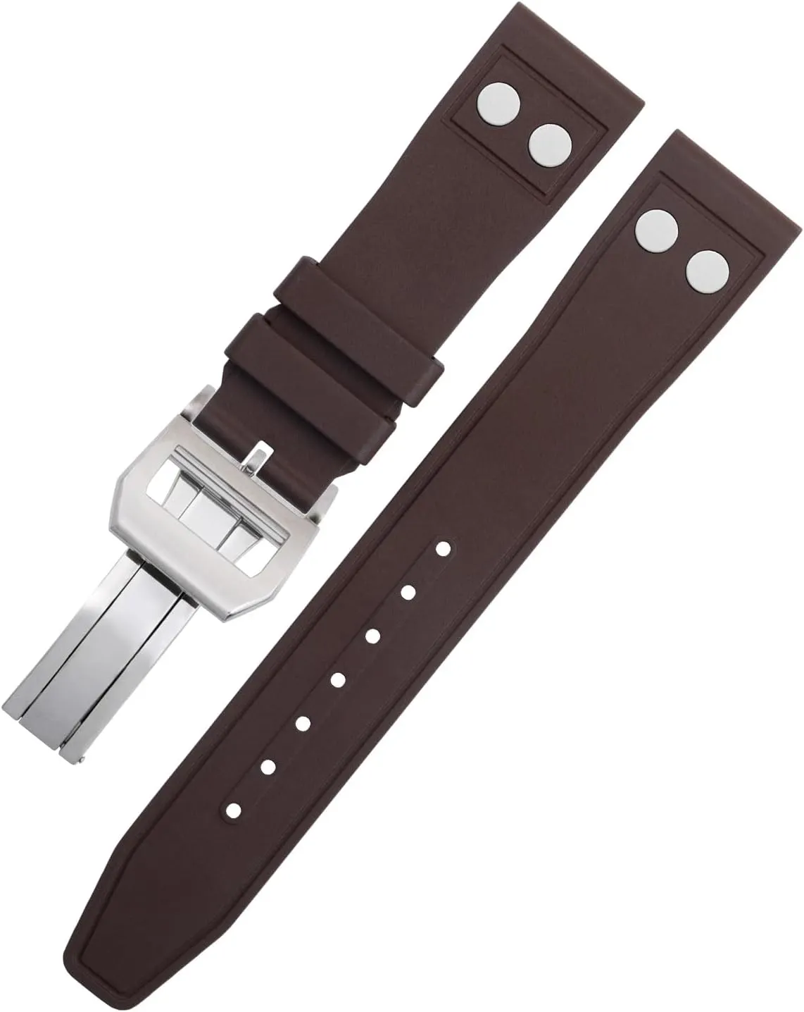 Strap Big Pilot Mark bureau spontaneously lightly Portugieser Soft Wristband 21mm Nature Fluororubber FKM Rubber With Rivet Watchband For IWC 