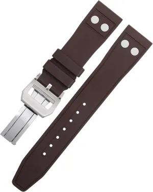 Strap Big Pilot Mark bureau spontaneously lightly Portugieser Soft Wristband 21mm Nature Fluororubber FKM Rubber With Rivet Watchband For IWC 