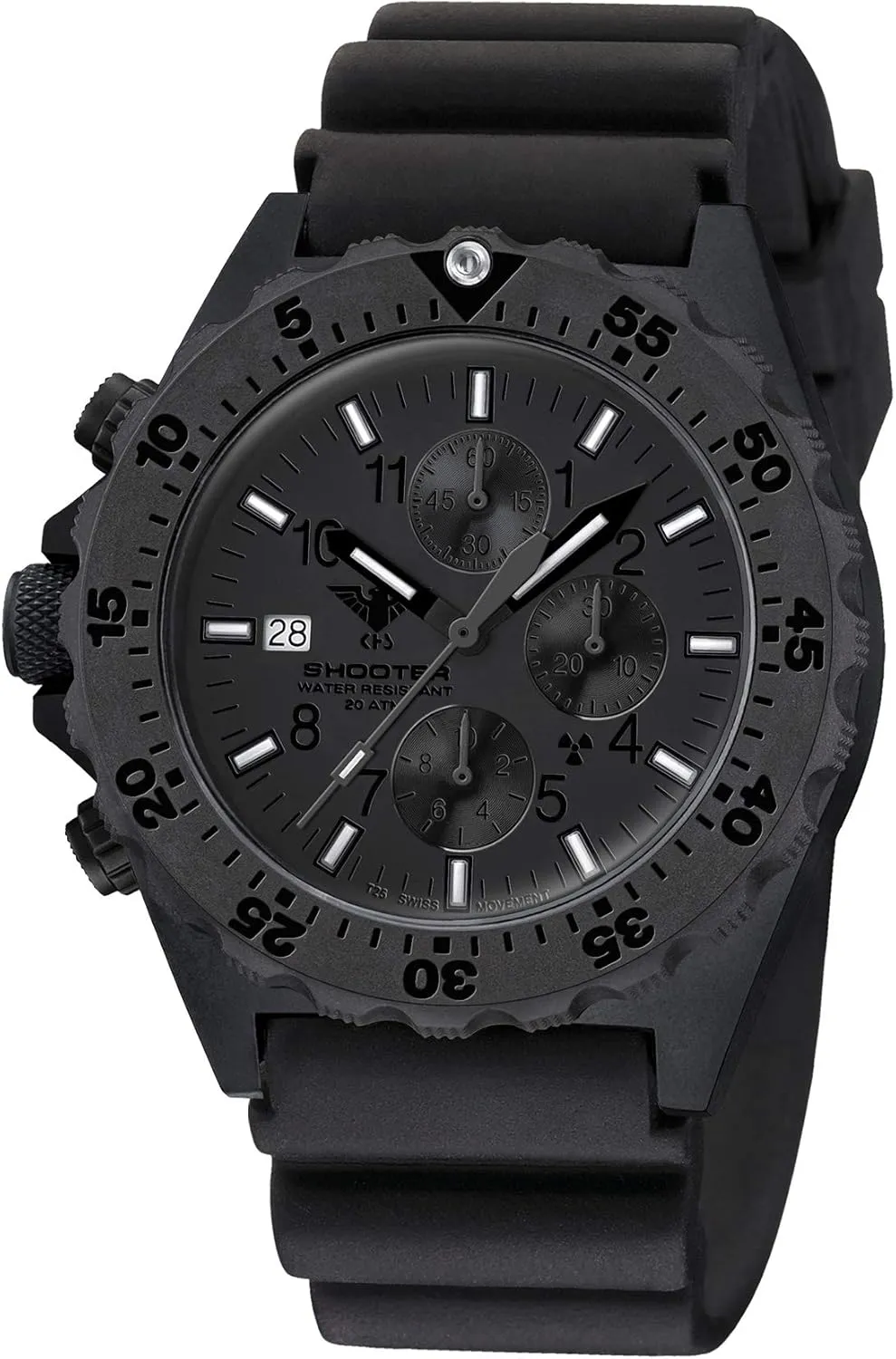 Strap., Black, Strap. mythical corn burrow tiredness sink ratify Shooter MKII Chronograph XTAC Field SH2CXTF.DB with Diverband Black, black, 