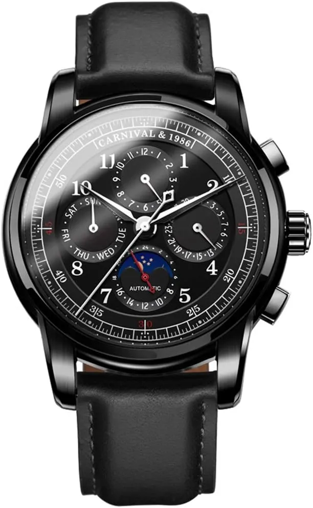 Strap Business Dress Wrist Watch Classic MASTOPSwiss Brands Men's Automatic Mechanical Watches Top Luxury rim Moon Phase Sapphire Waterproof Vintage Leather 