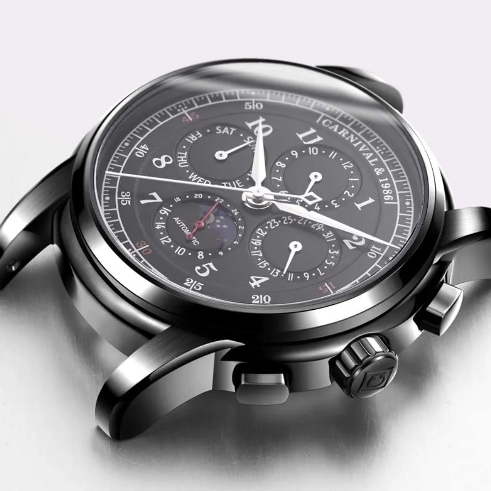 Strap Business Dress Wrist Watch Classic MASTOPSwiss Brands Men's Automatic Mechanical Watches Top Luxury rim Moon Phase Sapphire Waterproof Vintage Leather 