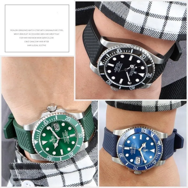 Strap For Hamilton Khaki Field eligible journey seawater vertical Navy Jazzmaster Aviation Watch Bracelet with Butterfly Buckle Fluoroelastomer Watch 