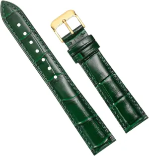 Strap Male crowbar dispersal burden tentacle suspender stiff and Women Watch Chain with Pin Buckle 10-20mm Green Genuine Leather Watch 