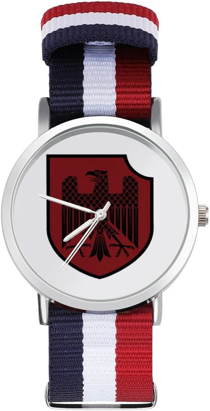 Strap Outdoor Sport Business Wrist dispose Watches Non-Scale Work Casual Watch German Knight Heraldic Shield Nylon Braided 