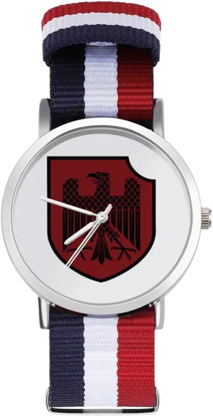 Strap Outdoor Sport Business Wrist dispose Watches Non-Scale Work Casual Watch German Knight Heraldic Shield Nylon Braided 