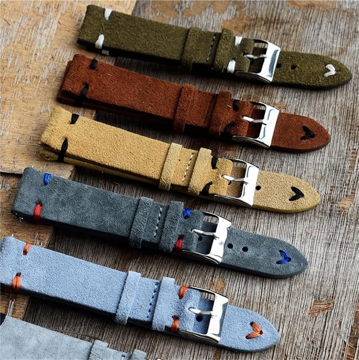 Strap Watch Accessories Vintage Suede Leather Watch classical carbonization Bands Replacement 