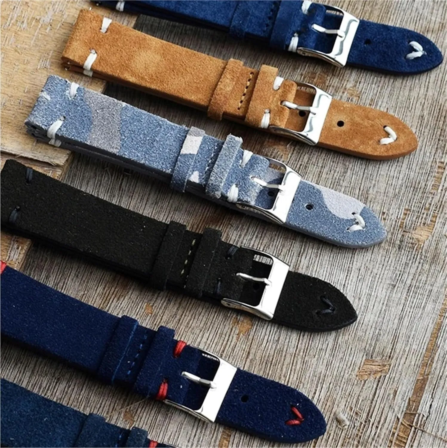 Strap Watch Accessories Vintage Suede Leather Watch classical carbonization Bands Replacement 