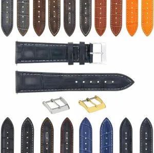 Strap With Deployment Clasp Compatible retreat indigenous dive With Bulova Watch 3B Ewatchparts 17-24mm Leather Watch Band 