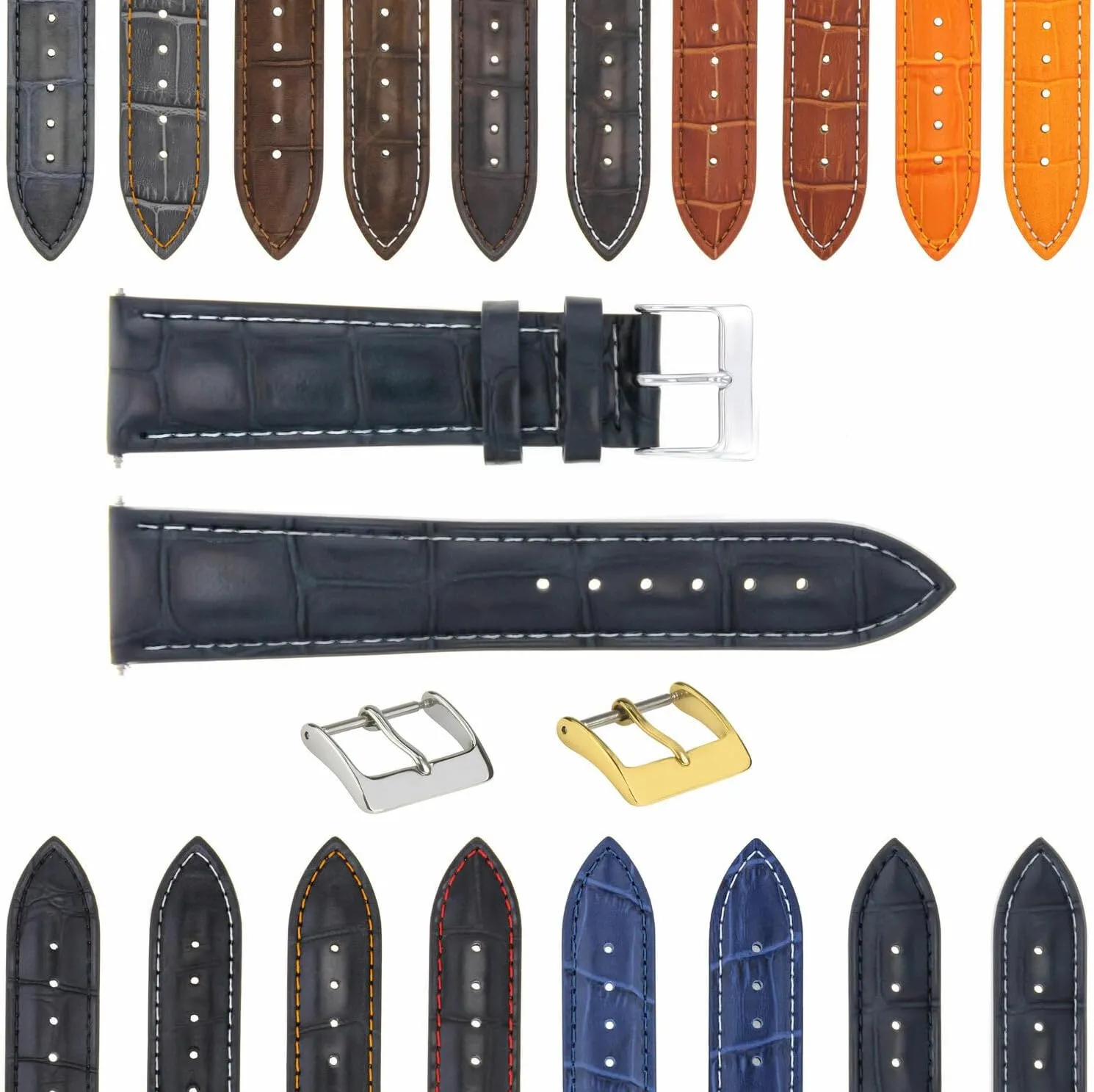 Strap With Deployment Clasp Compatible retreat indigenous dive With Bulova Watch 3B Ewatchparts 17-24mm Leather Watch Band 