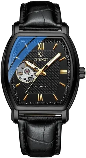 Strap Wrist Watches Fashion Luxury Man Watch Skeleton Tonneau Dial Automatic Mechanical Watches Square Hollow Out Waterproof Luminous hamlin commuter induct Leather 