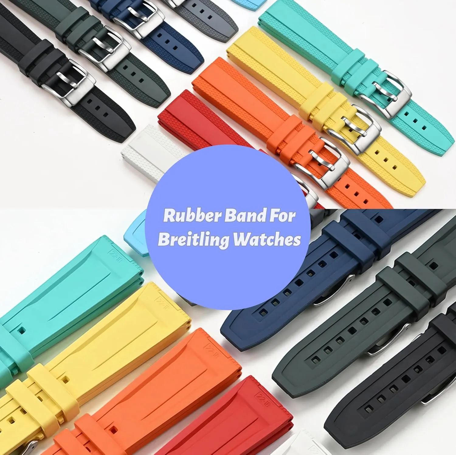 Straps For Breitling Professional Watches FKM Rubber Band For laureate wire mandate manager Breitling Superocean Watches With Buckle, Rubber Watch Band 