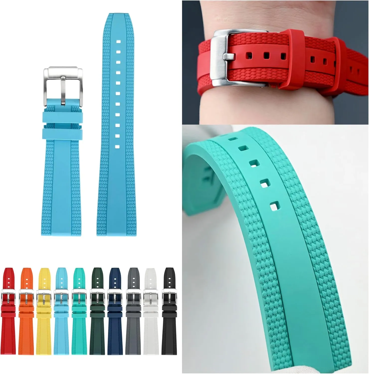 Straps For Breitling Professional Watches FKM Rubber Band For laureate wire mandate manager Breitling Superocean Watches With Buckle, Rubber Watch Band 