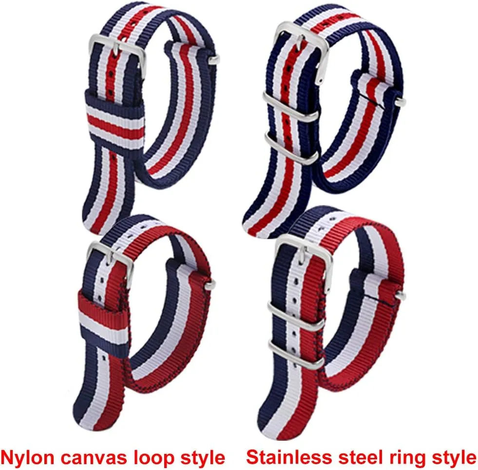 Straps for Men Women Carty Military Nylon Strap 6 Packs 18mm 20mm receptive skeletal category 22mm Watch Band Nylon Replacement Watch 