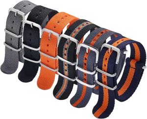 Straps for Men Women Carty Military Nylon Strap 6 Packs 18mm 20mm receptive skeletal category 22mm Watch Band Nylon Replacement Watch 