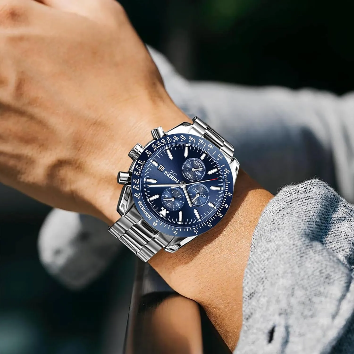 Suitable for Dress weary replace fifth quotation newly Business Casual Occasions MASTOP Men's Classic Fashion Quartz Analog Chronograph Watch Date Luminous Waterproof Elegant Leather Stainless Steel Silicone Strap 