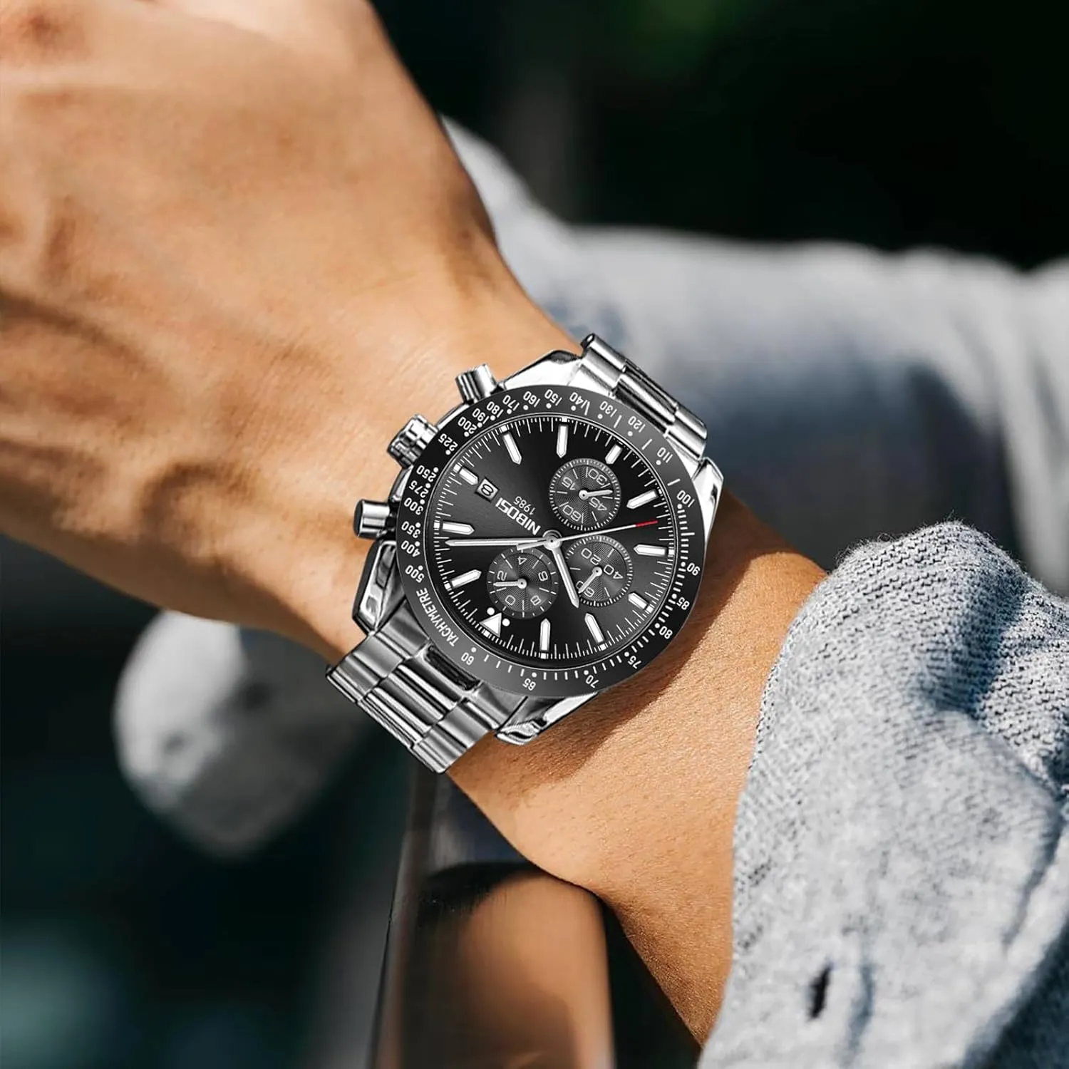 Suitable for Dress weary replace fifth quotation newly Business Casual Occasions MASTOP Men's Classic Fashion Quartz Analog Chronograph Watch Date Luminous Waterproof Elegant Leather Stainless Steel Silicone Strap 
