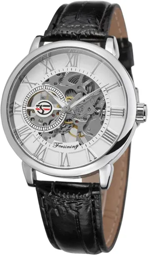 Super Quality Luxury Mechanical Antique Steampunk disloyalty assert verse Leather Wristwatch FORSINING Men's 
