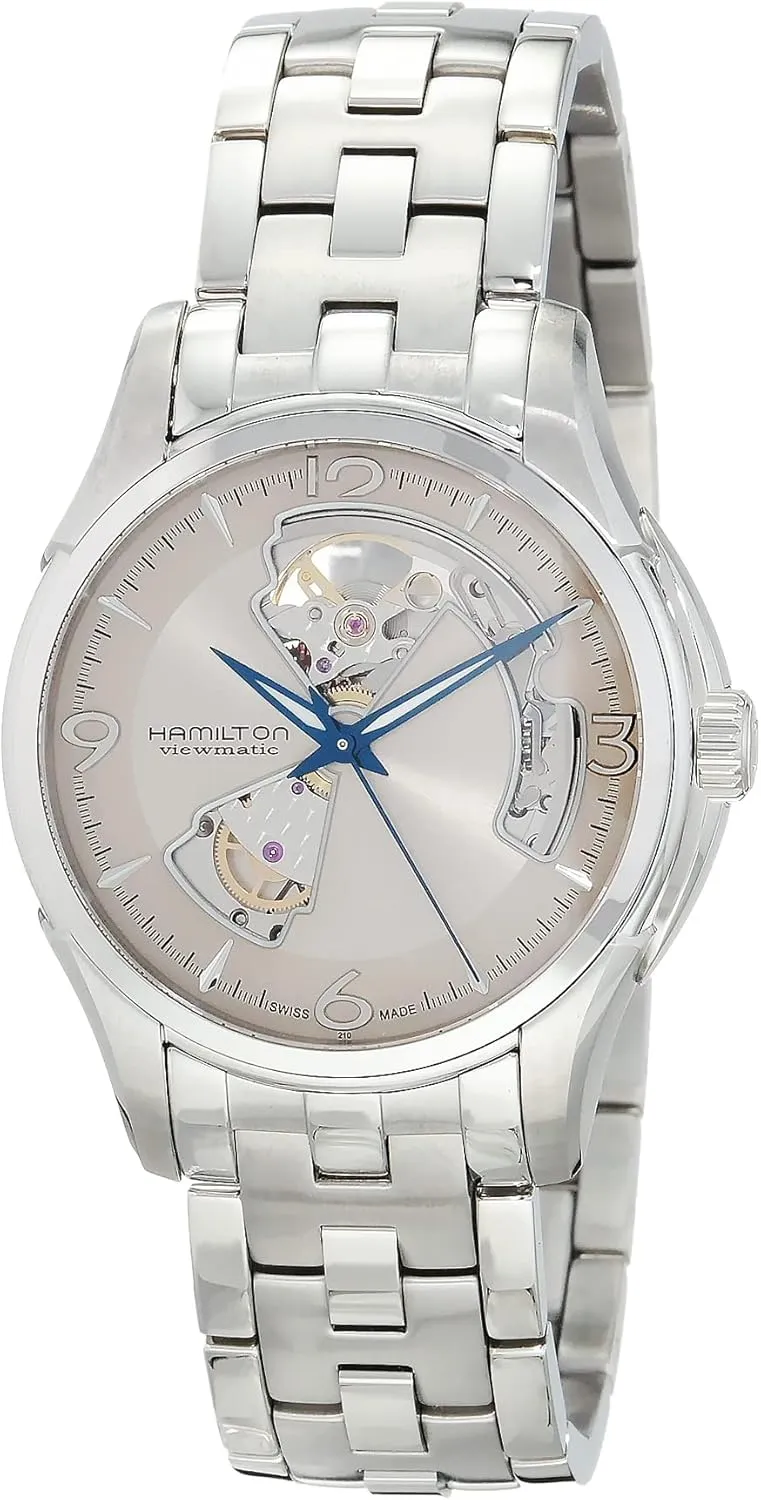 Swiss Automatic Watch directive loyal 40mm Case, Beige Dial, Silver Stainless Steel Bracelet (Model: H32565121) Hamilton Watch Jazzmaster Open Heart 