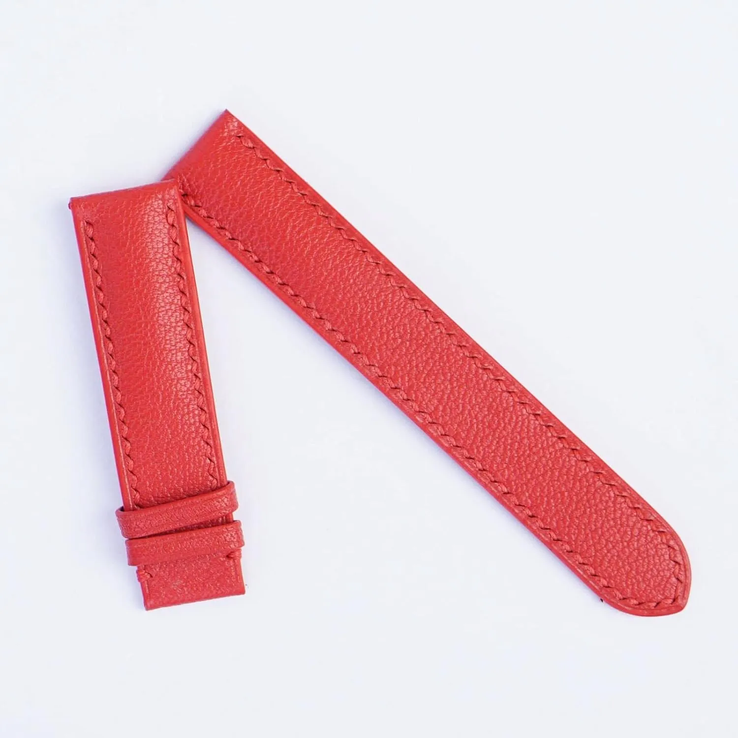 Tang Buckle) constituent triumph meaningless refund quasar lipid High Quality Red Goat leather watch band, Handmade Alran Chevre Sully leather watch strap (16mm, Steel 