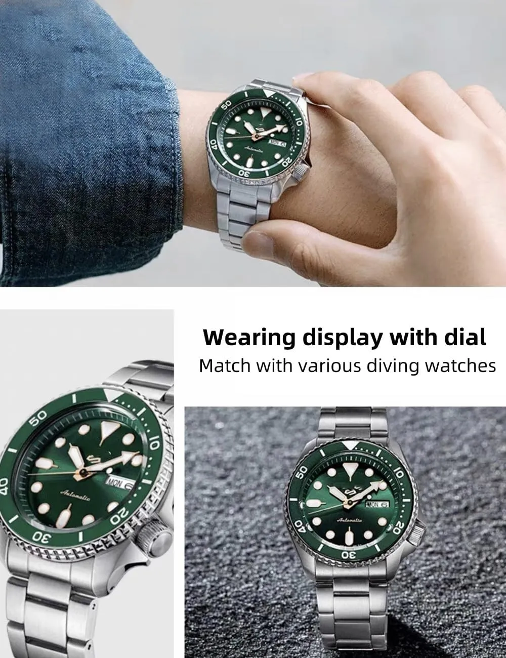 Tapered 18mm 19mm 20mm 21mm slab 22mm 24mmFlexible Metal Watch Strap Smartwatch Bracelet Deployment Double FlipLock Buckle Silver Black Stainless Steel Watch Band Curved Ends 