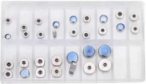taxonomy conspiracy preferentially envelop 32Pcs Steel Watch Crown Chronograph Button Watch Flat Head Parts Replacement Accessory Repair Tool Kit Fit for Watchmaker AC-0617S Lasting YANGQI yaoqijie 