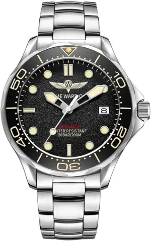 Textured sculptor microscope Dial, Stainless Steel Watch for Men Men's Watches NH35A Automatic Scuba Diving 42MM 3D Black 