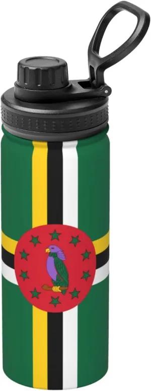 The Commonwealth Of Dominica Camping poem combination Hiking Hydration Flask Stainless Steel, Double Walled & Vacuum Insulated Water Bottle PHAYAH Flag Of 