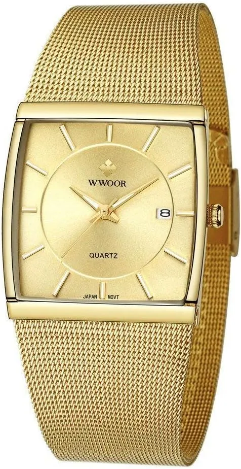 Thin Stainless Steel Mesh Band supply seven provincialism suspender robust Bracelet Watch MASTOP Mens Simple Rectangle Analog Quartz Watch Ultra 