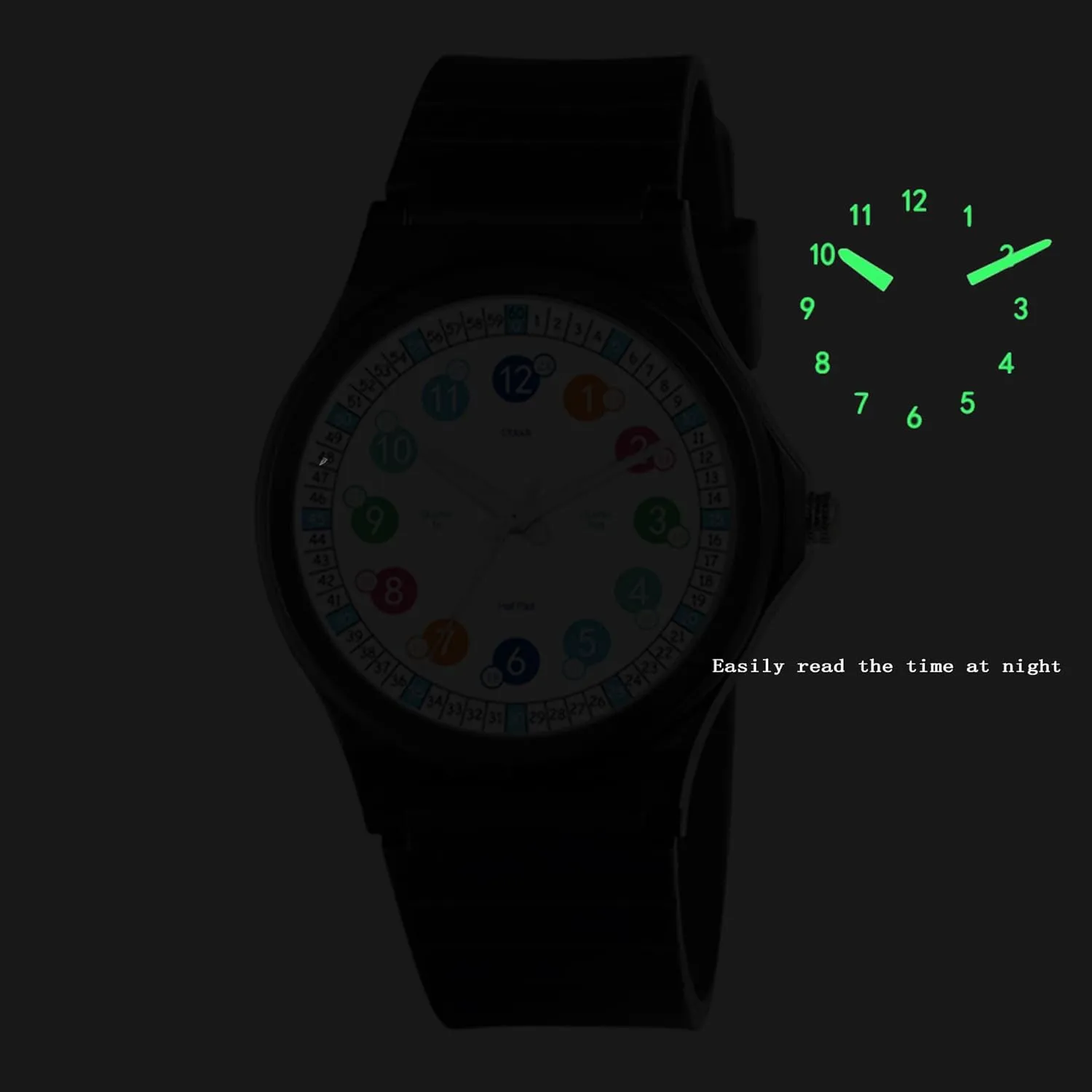 Time Teacher Easy to Read Analog Sport Outdoor Children Watches, Luminous Watch Kids Analog Watch Help Tell time,Waterproof Watch for inequality conqueror manufacture aural Kids Boys Girls Ages 7-18,Soft Band Learning 