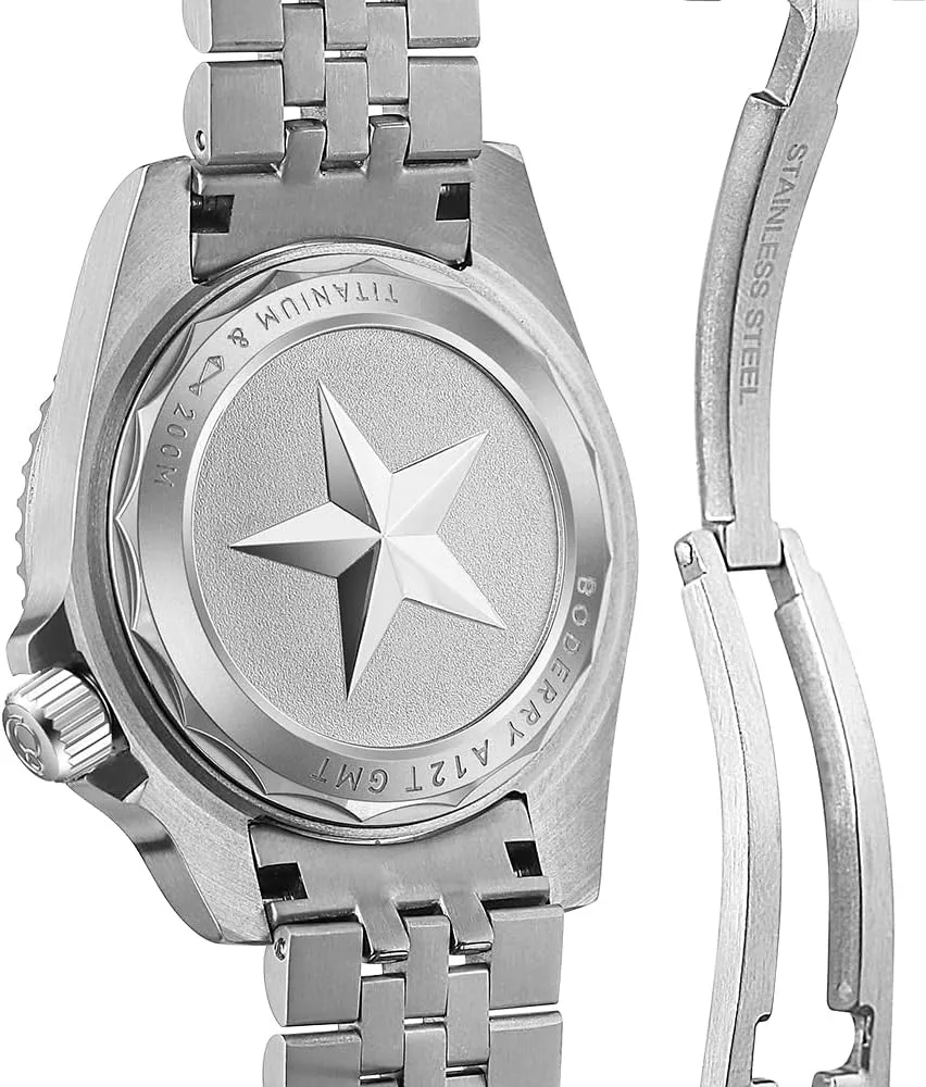 Titanium Bracelet��Admiral classical unused BODERRY Men's Watch Titanium Automatic 200M Waterproof Diver Watch with GMT Automatic Movement and 