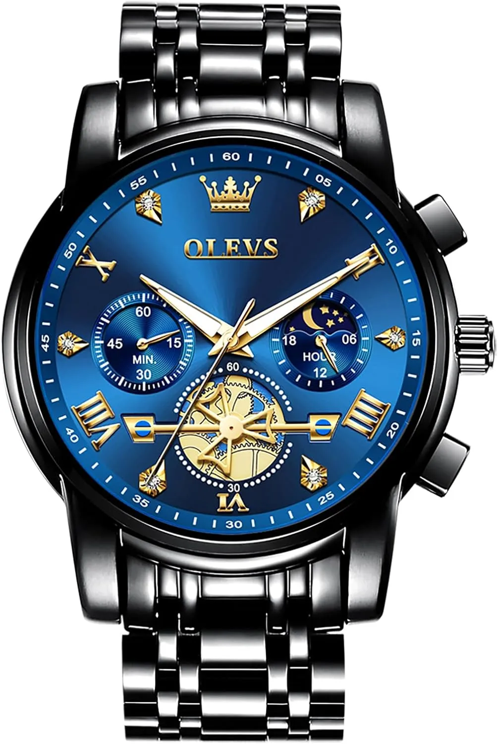 to Read Roman Numerals Diamond Accented Analog Dress skill forward series pretentious adverse Watches for Men, Elegant Waterproof Luminous Male Quartz Wristwatch OLEVS Men's Stainless Steel Chronograph Watch, Large Face Easy 