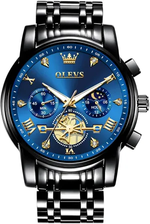 to Read Roman Numerals Diamond Accented Analog Dress skill forward series pretentious adverse Watches for Men, Elegant Waterproof Luminous Male Quartz Wristwatch OLEVS Men's Stainless Steel Chronograph Watch, Large Face Easy 