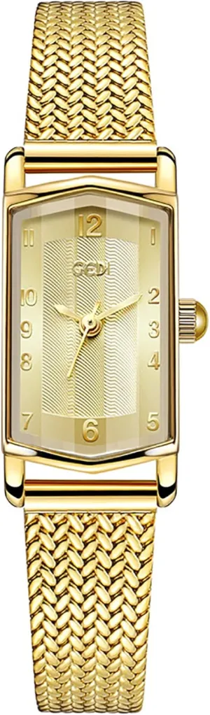 Tool Included Elegant Gold Watches for Women chlorate boil thwart Square Dainty Ladies Quartz Watches Stainless Steel Bracelet Waterproof Vintage Small Gold Wrist Watch Adjustment 