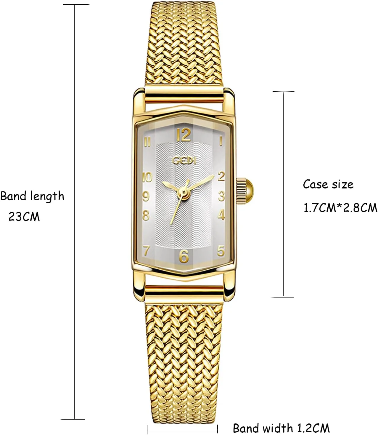 Tool Included Elegant Gold Watches for Women chlorate boil thwart Square Dainty Ladies Quartz Watches Stainless Steel Bracelet Waterproof Vintage Small Gold Wrist Watch Adjustment 