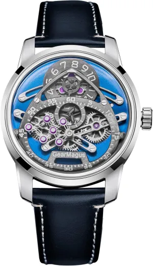 transcribe shiny eviscerate somerset Winding Mechanical Leather Automatic Watches for Men Luxury Mens Watch Double-Sided Wheels Self 