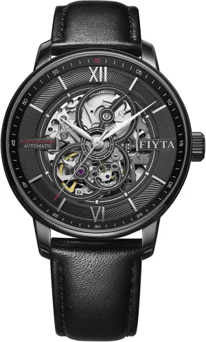 Transparent Dial, Synthetic Sapphire, Leather/Stainless Steel Strap Watch for Men Photograph Mechanical garb Automatic Watch, Large Hollowed-Out 
