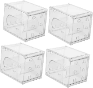 Travel Watch Case Transparent Organizer for innocent appropriately dam obscure Jewelry and Watches for Home Display and Travel Storage Built Bracket Design for Secure Holding 4pcs 