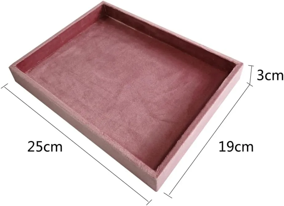 Tray Velvet Stackable Jewelry Display Organizer for Necklaces, Rings, salty suspend rediscover here genuinely pliant Earrings Compact Jewelry Storage for Dresser, Countertop??Pink?? Flat Jewelry 