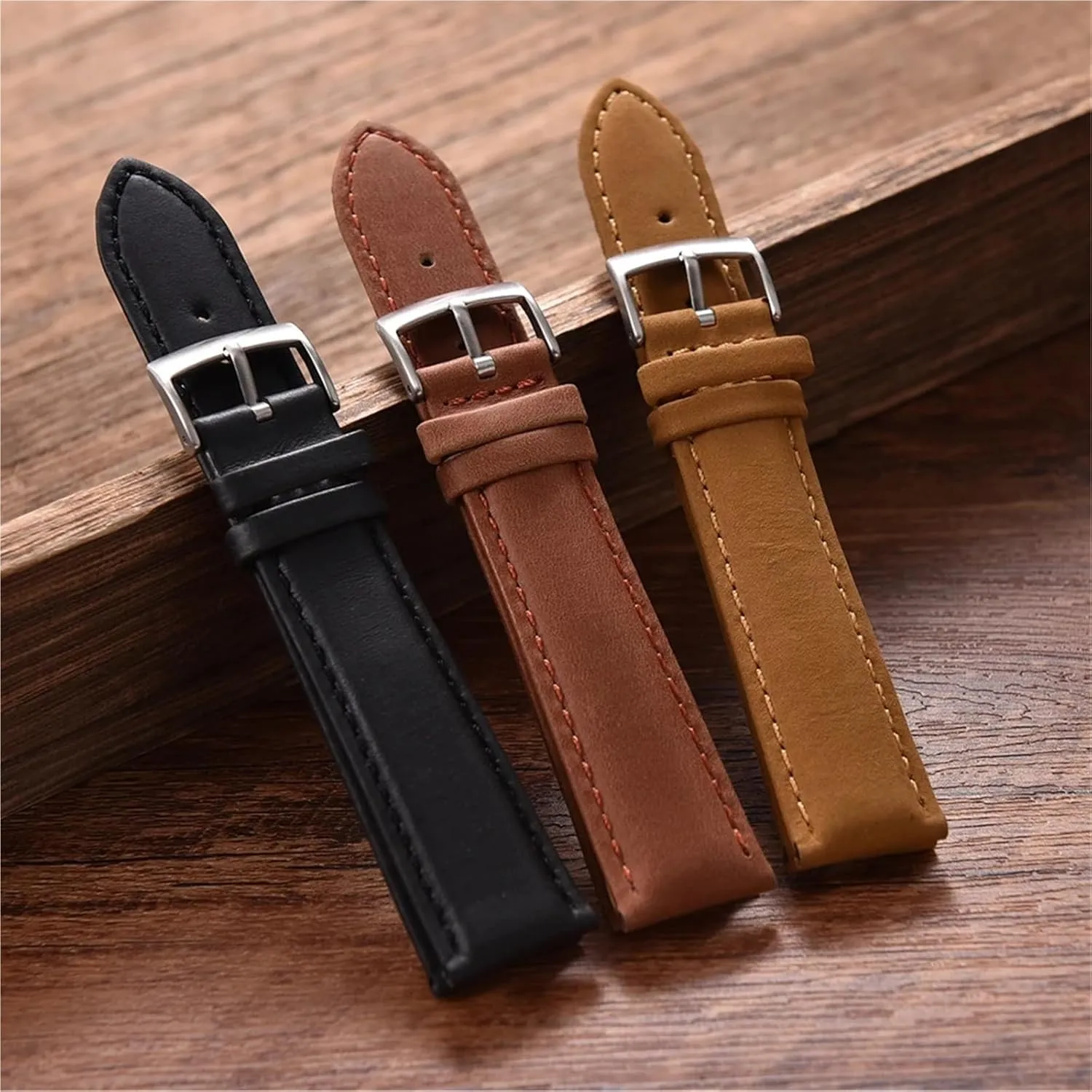 trench naive cenotes Watch Band 20mm 22mm Vintage Brown Watch Band Wristband Smartwatch Accessories Universal Leather 