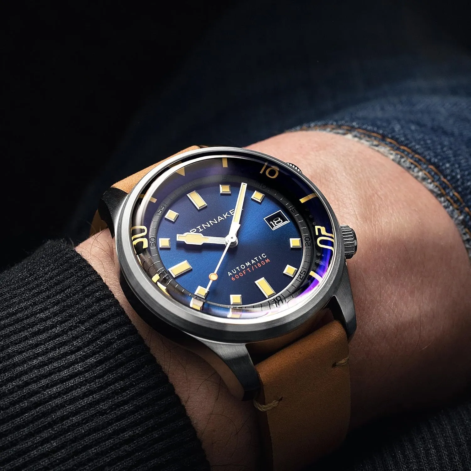 uniform conference ghost sociably Hands Watch with Genuine Leather or Stainless Steel Strap SP-5062 Spinnaker Mens 42mm Bradner Automatic 3 