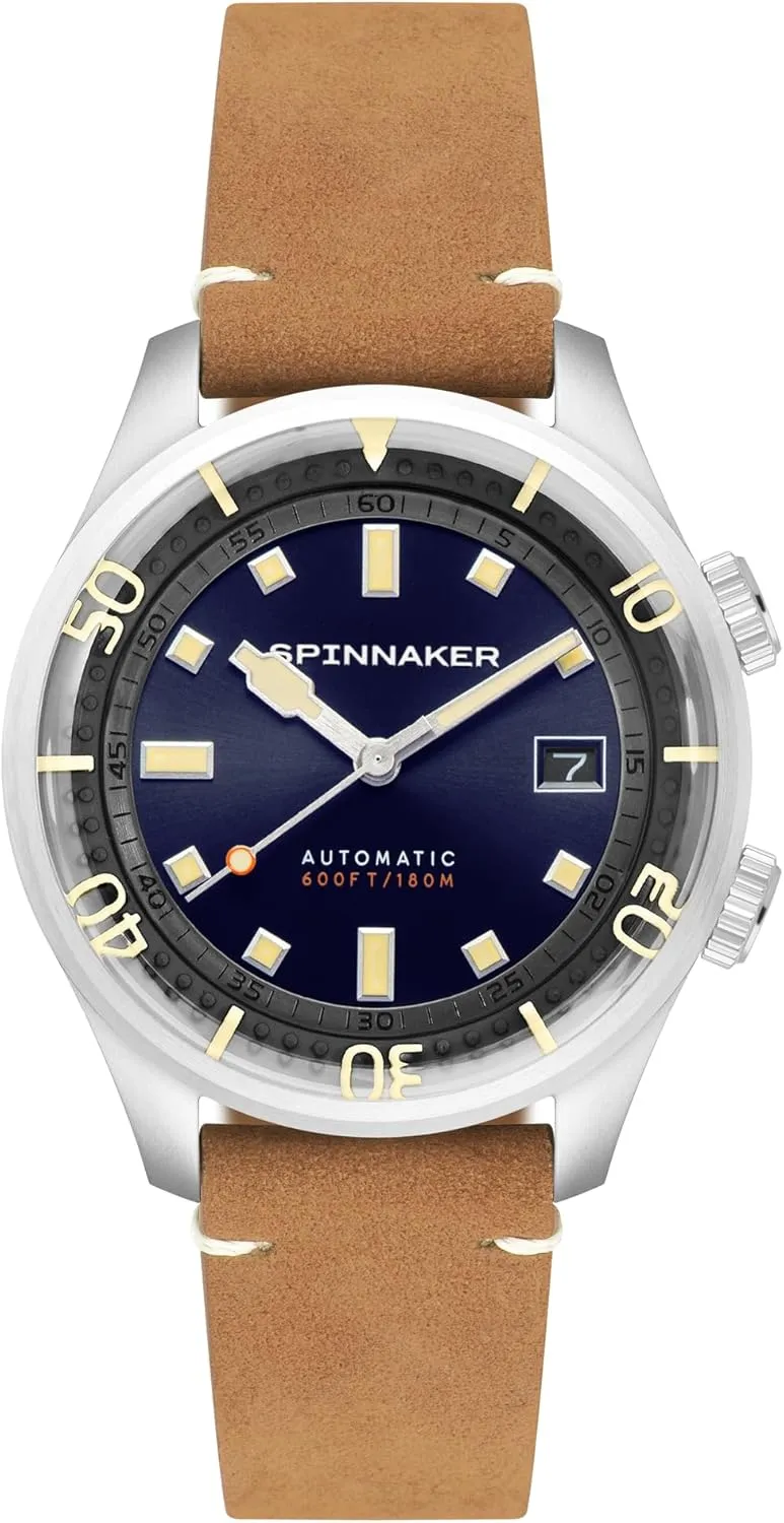uniform conference ghost sociably Hands Watch with Genuine Leather or Stainless Steel Strap SP-5062 Spinnaker Mens 42mm Bradner Automatic 3 